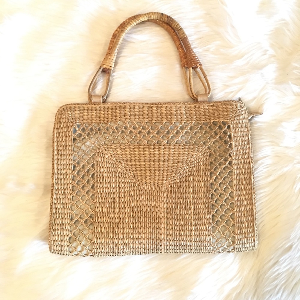 Vintage Rattan Wicker Summer Handbag